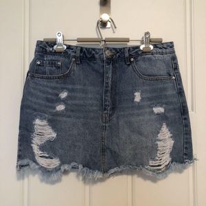 Distressed Jean Skirt